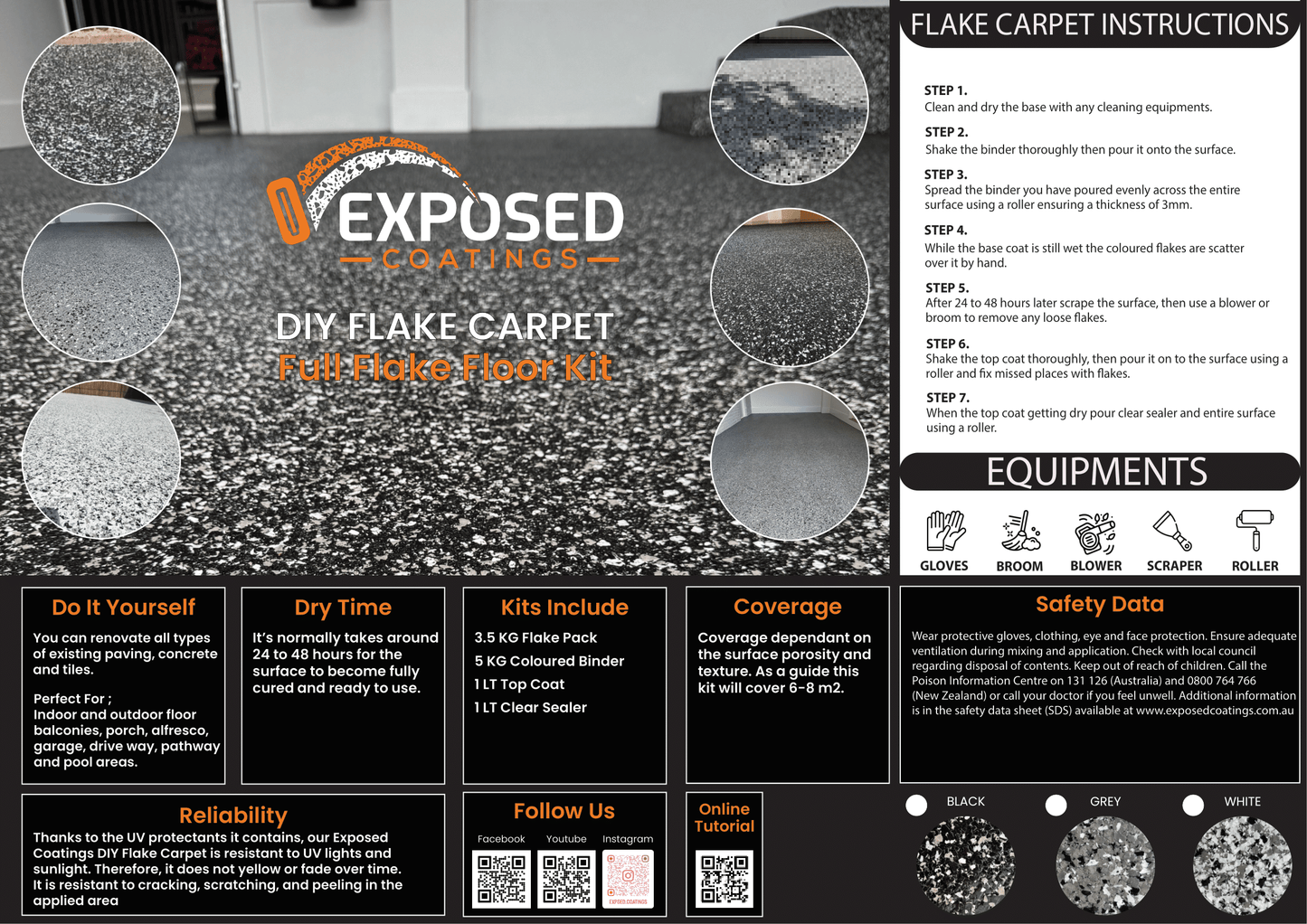 Flake Carpet DIY Kit White